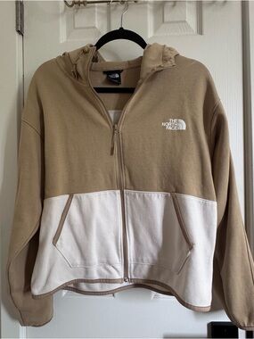 The North Face Two-Tone Tan & Cream Zip Hoodie